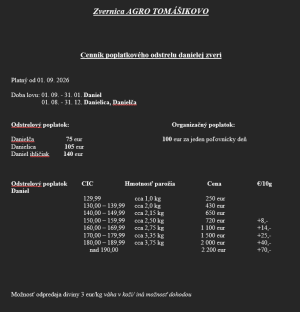 Ponúkam lov danielov a diviakov image 2